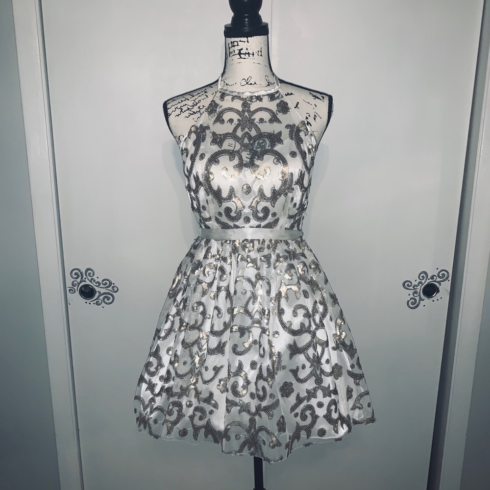 Beautiful Sparkly elegant short chocker neck dress